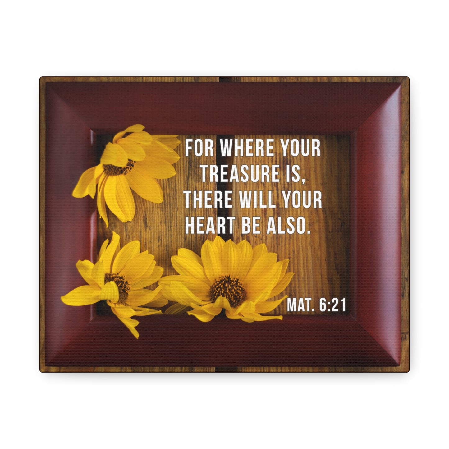 Will Your Heart Matthew 6:21 Bible Verse Canvas Christian Wall Art Bible Verse Print Ready To Hang