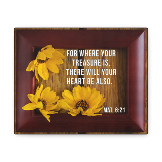 Will Your Heart Matthew 6:21 Bible Verse Canvas Christian Wall Art Bible Verse Print Ready To Hang
