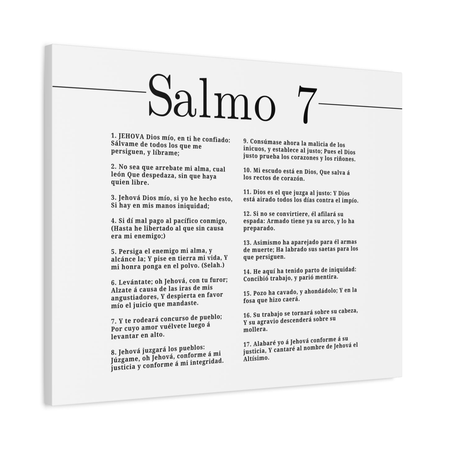 Salmo 7 Impresión De Arte Cristiano en la Pared Lista Para Colgar