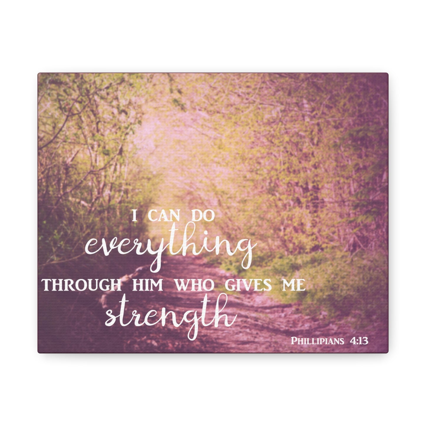 Through Him Trees Christian Philippians 4:13 Wall Art Bible Verse Print Ready to Hang