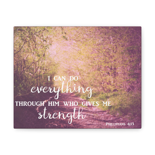 Through Him Trees Christian Philippians 4:13 Wall Art Bible Verse Print Ready to Hang