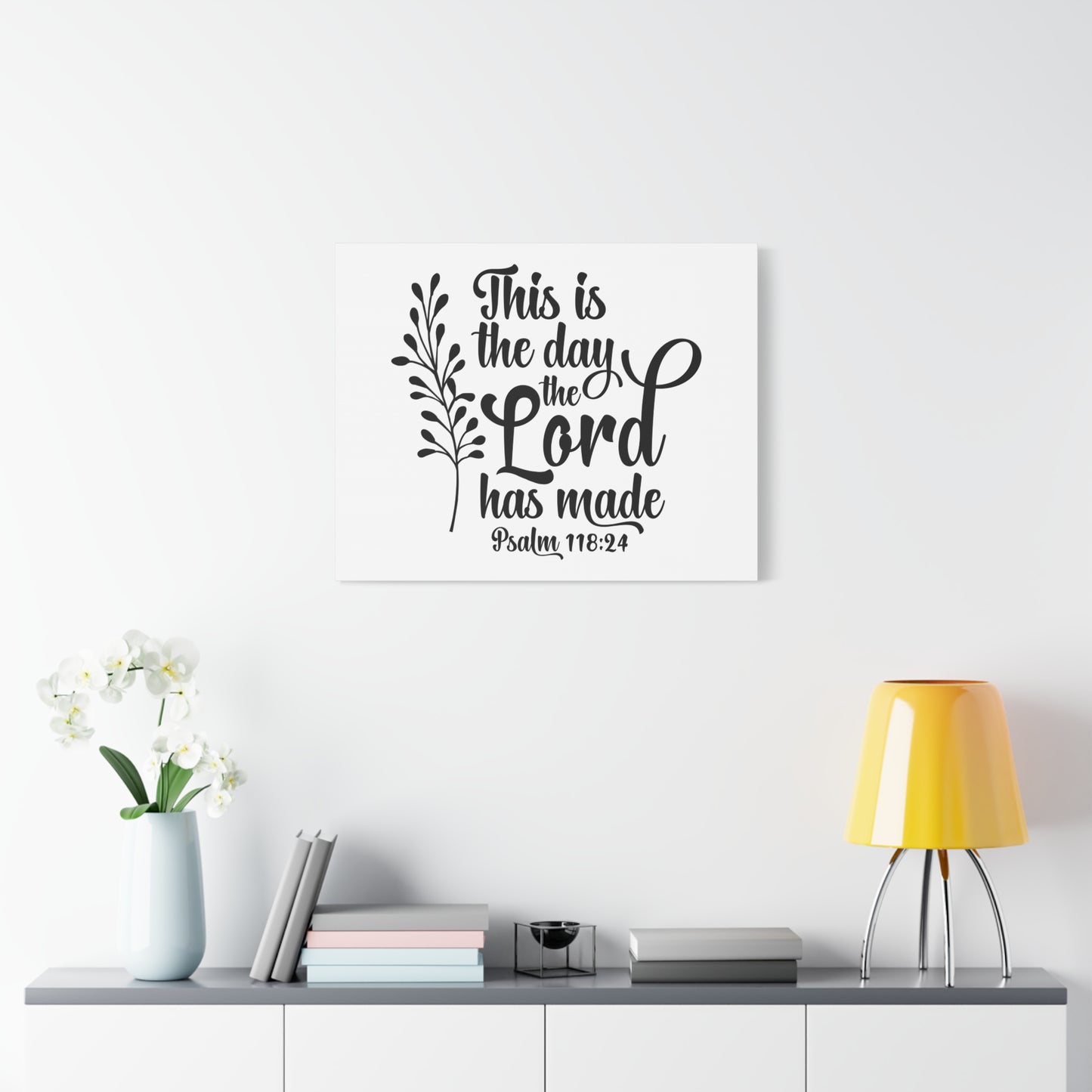 Scripture Canvas The Day The Lord Has Made Psalm 118:24 Christian Wall Art Bible Verse Print Ready to Hang