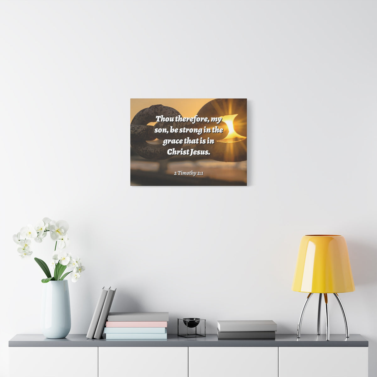 Scripture Canvas The Grace 2 Timothy 2:1 Christian Wall Art Bible Verse Print Ready to Hang