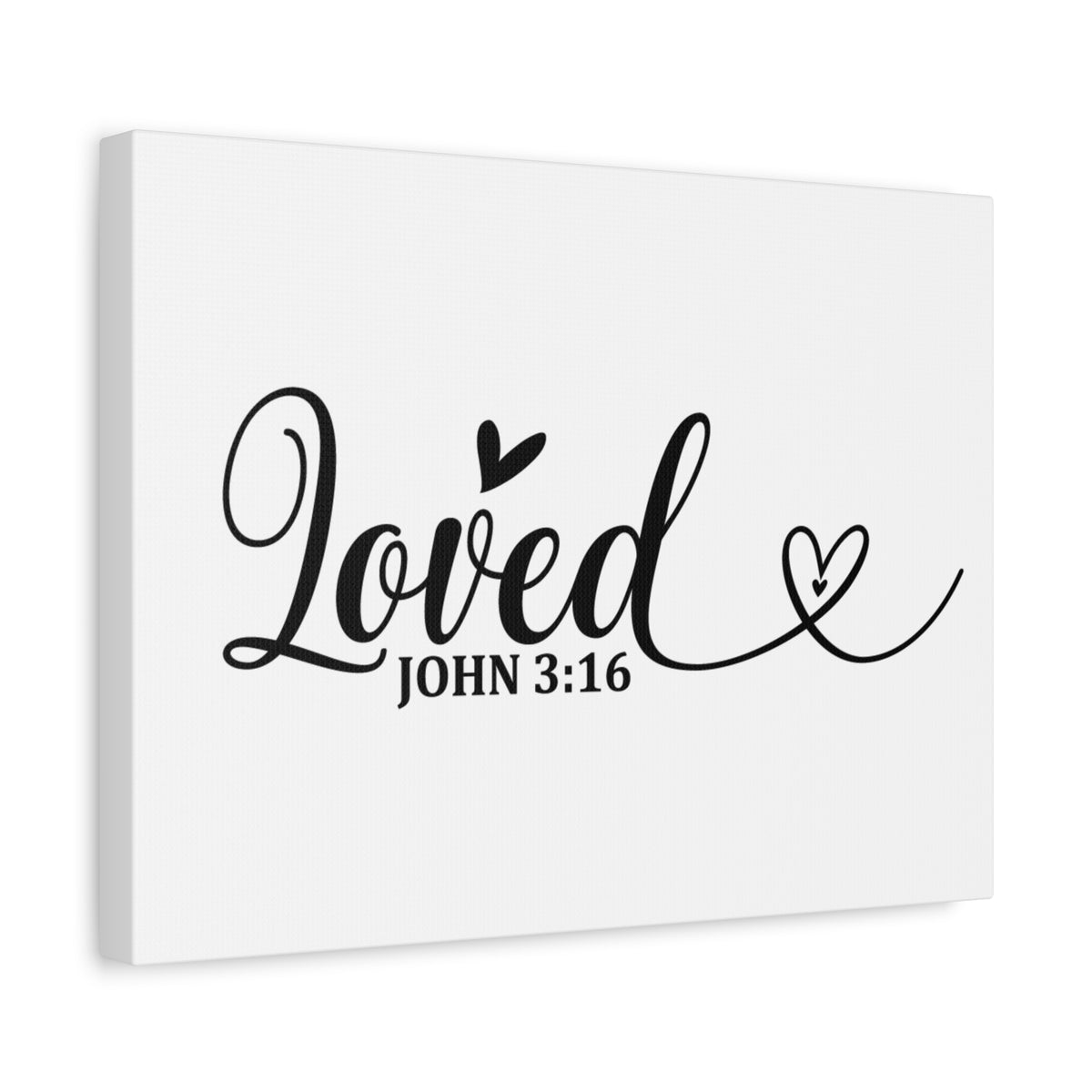 Scripture Canvas Loved Heart John 3:16 Christian Wall Art Bible Verse Print Ready to Hang