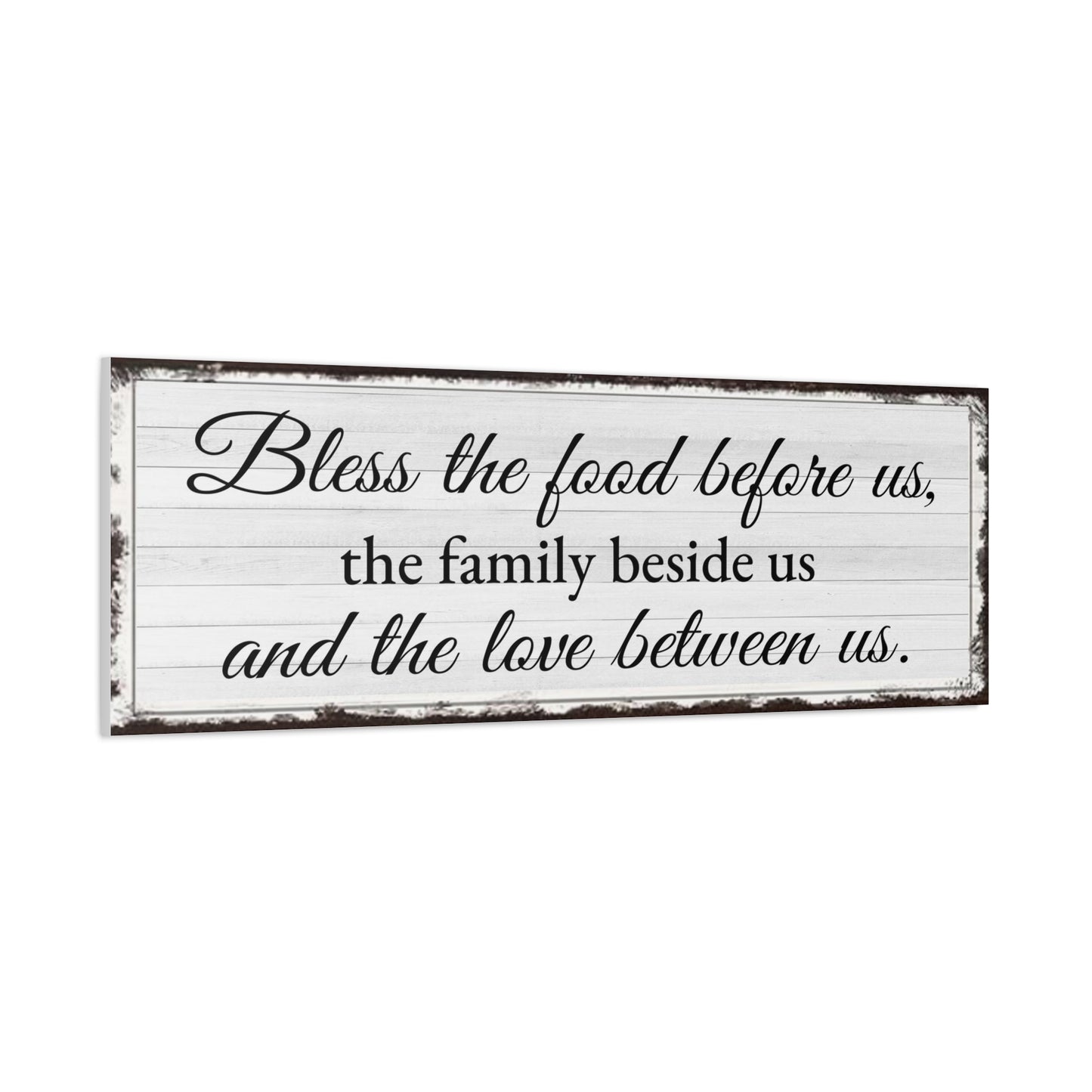 Scripture Walls Bless The Food White Bible Verse Canvas Christian Wall Art Ready to Hang Unframed