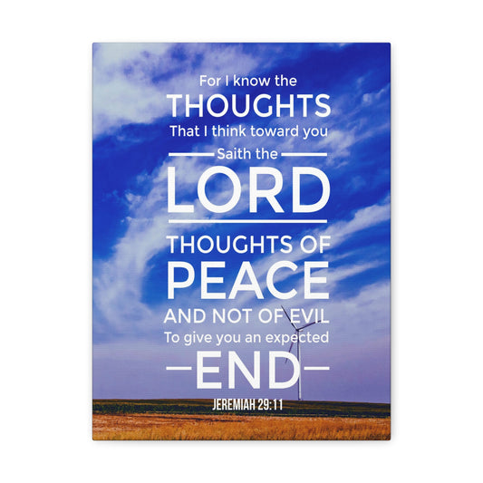 Thoughts of Peace Jeremiah 29:11 Christian Wall Art Bible Verse Print Ready to Hang