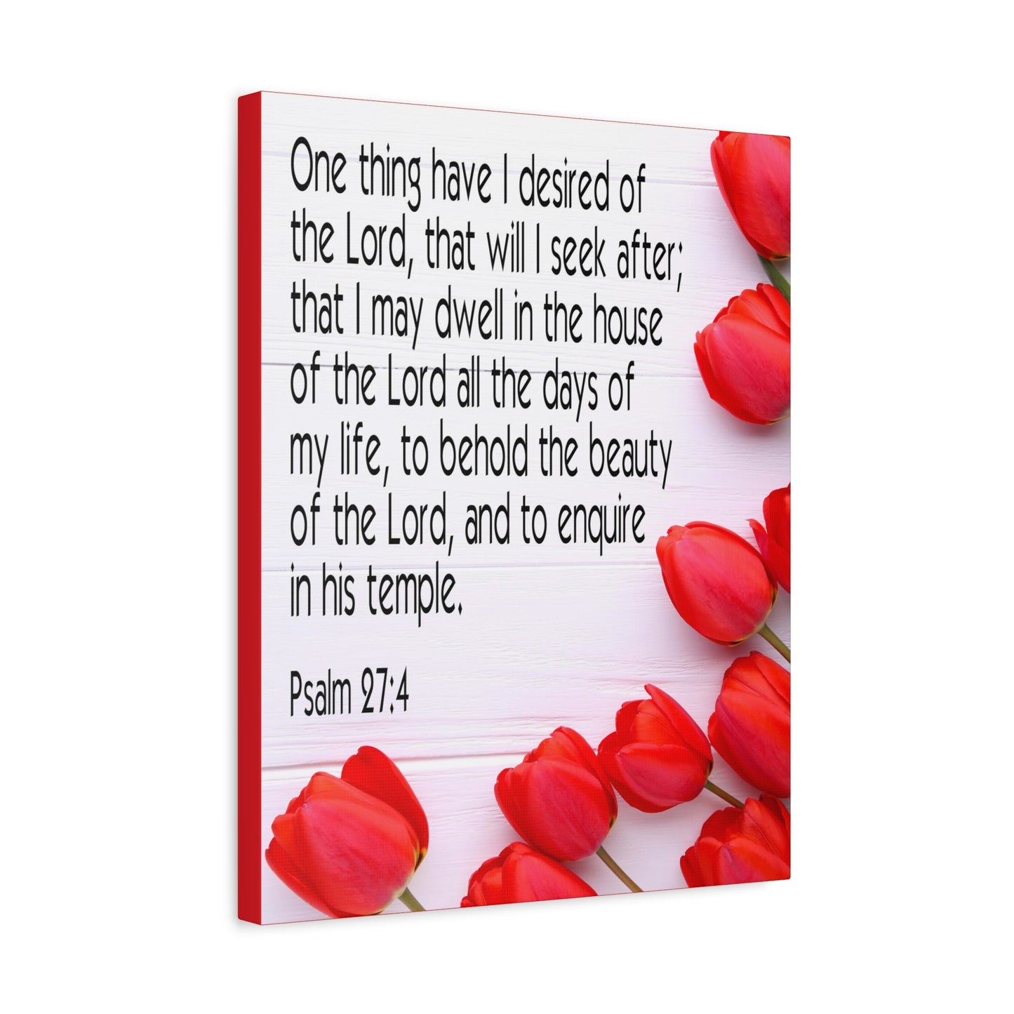 Scripture Canvas The Beauty of The Lord Psalm 27:4 Christian Wall Art Bible Verse Print Ready to Hang