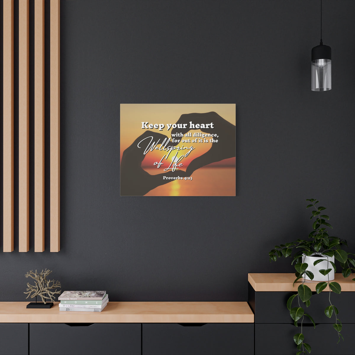 Scripture Canvas Issues Of Life Proverbs 4:23 Christian Wall Art Bible Verse Print Ready to Hang