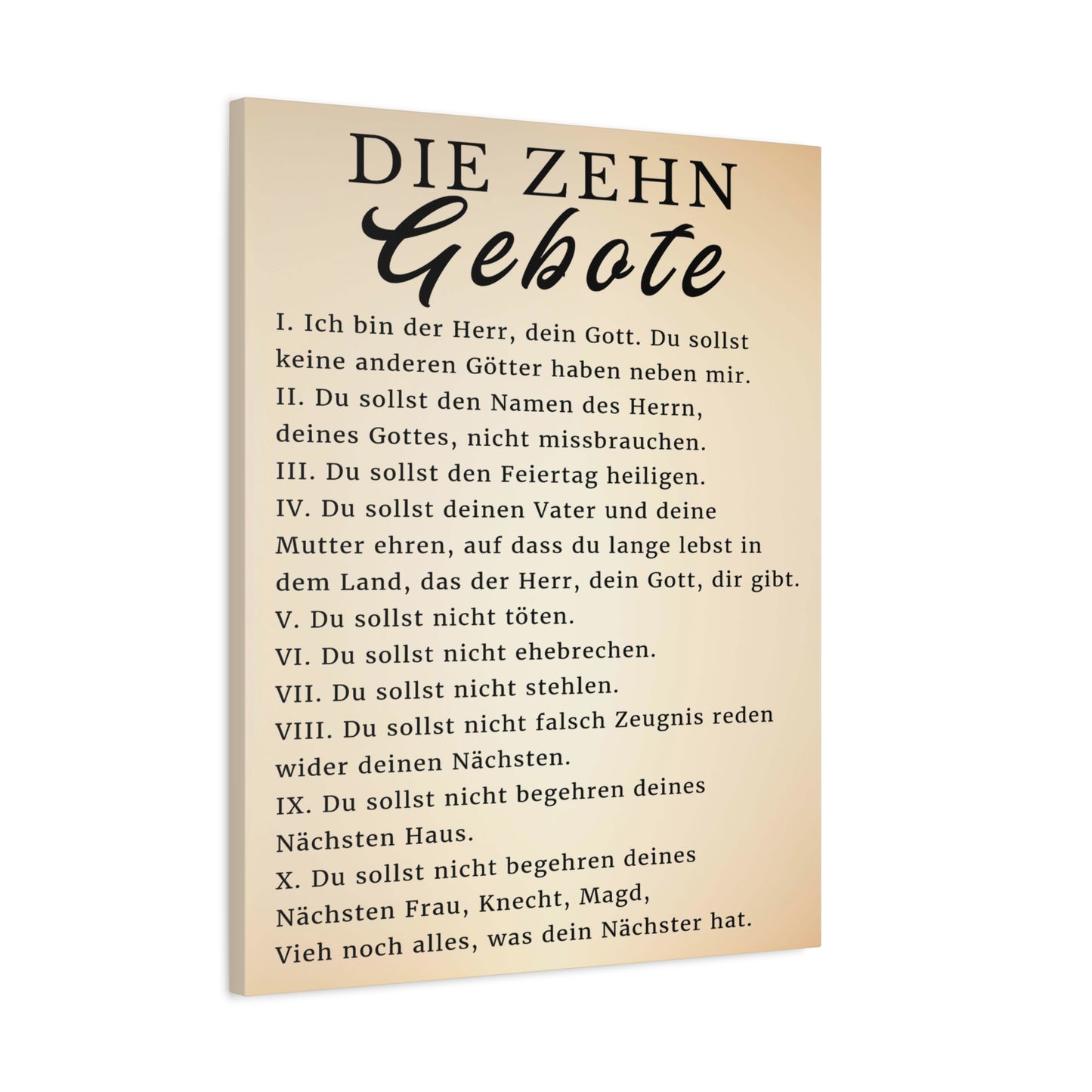 Scripture Walls Die Zehn Gebote 10 Commandments German Bible Verse Canvas Christian Wall Art Ready to Hang Unframed