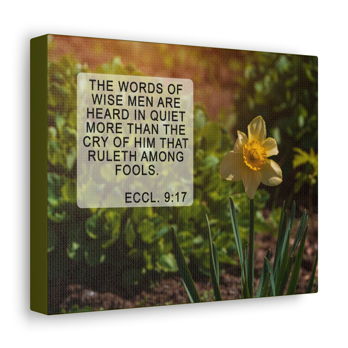 Words Of Wise Eccl 9:17 Bible Verse Canvas Christian Wall Art Ready to Hang