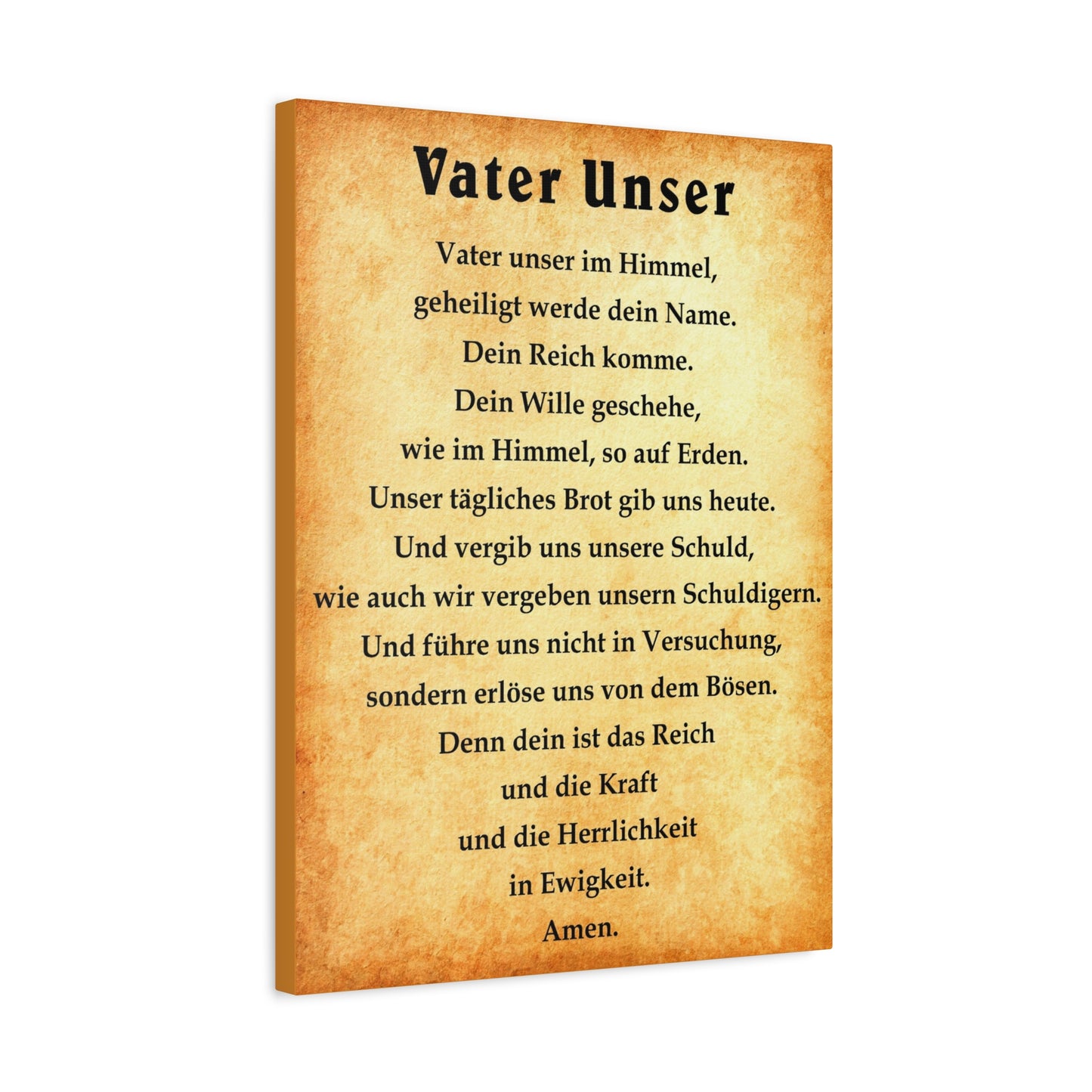 Scripture Walls Lord's Prayer Vater Unser German Gold Bible Verse Canvas Christian Wall Art Ready to Hang Unframed