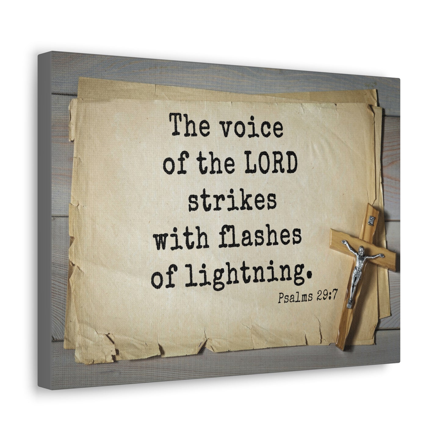 Voice Of The Lord Psalms 29:7 Bible Verse Canvas Christian Wall Art Ready to Hang