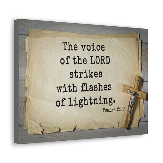 Voice Of The Lord Psalms 29:7 Bible Verse Canvas Christian Wall Art Ready to Hang