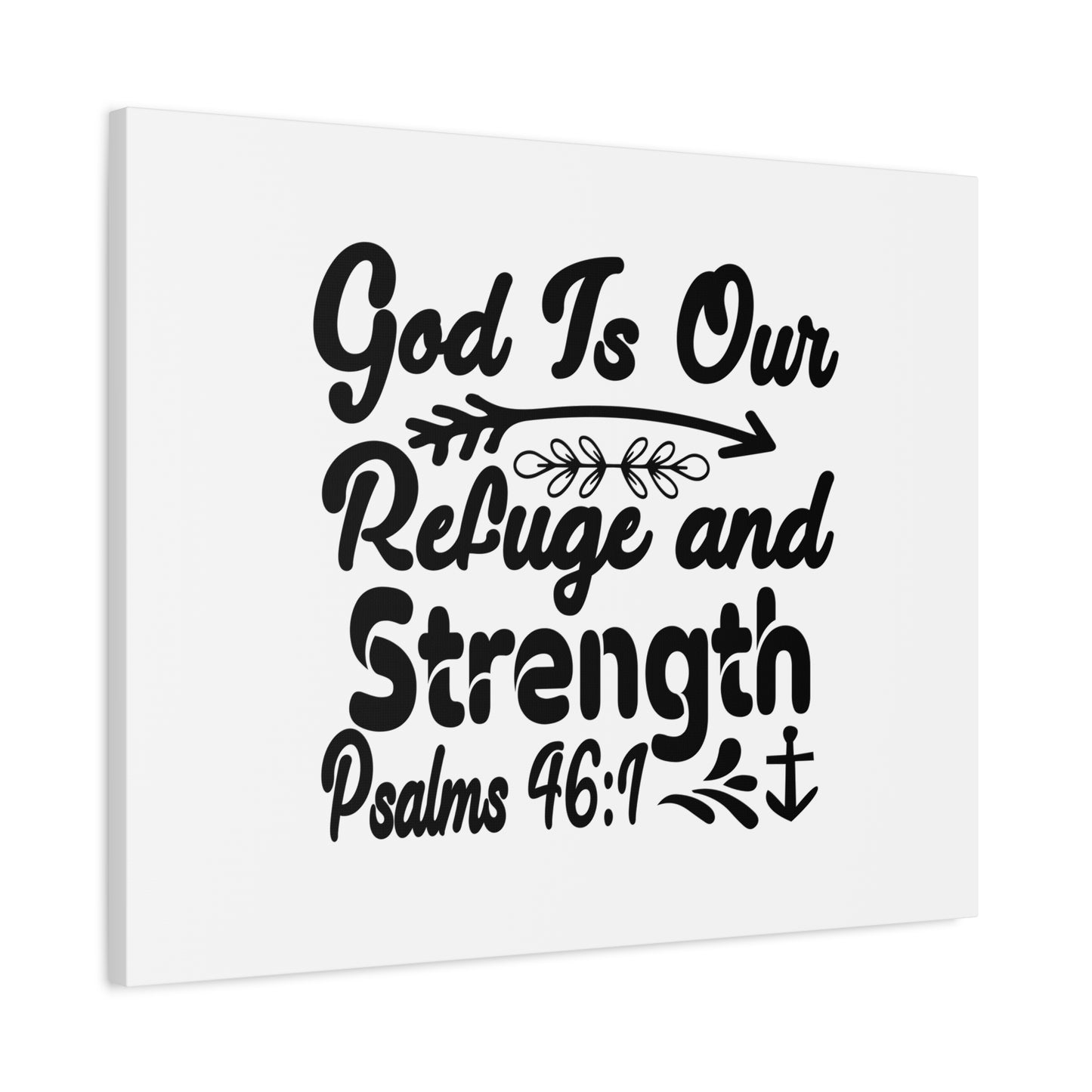 Scripture Canvas God Is Our Refuge And Strength Psalms 46:1 Christian Wall Art Bible Verse Print Ready to Hang