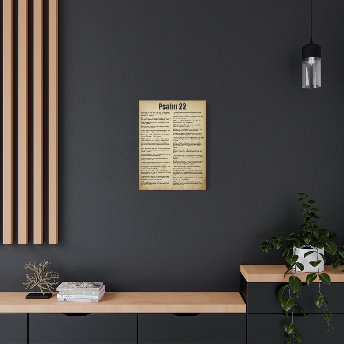 Scripture Canvas Desperate For God's Help Psalm 22 Christian Wall Art Bible Verse Print Ready to Hang
