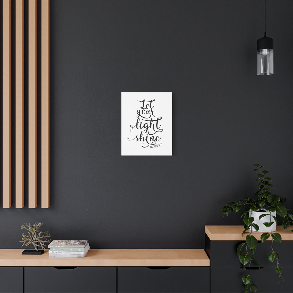 Scripture Canvas Light Shine Matthew 5:16 Christian Wall Art Bible Verse Print Ready to Hang