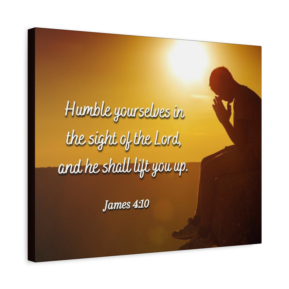 Scripture Canvas Humble Yourselves James 4:10 Christian Wall Art Bible Verse Print Ready to Hang