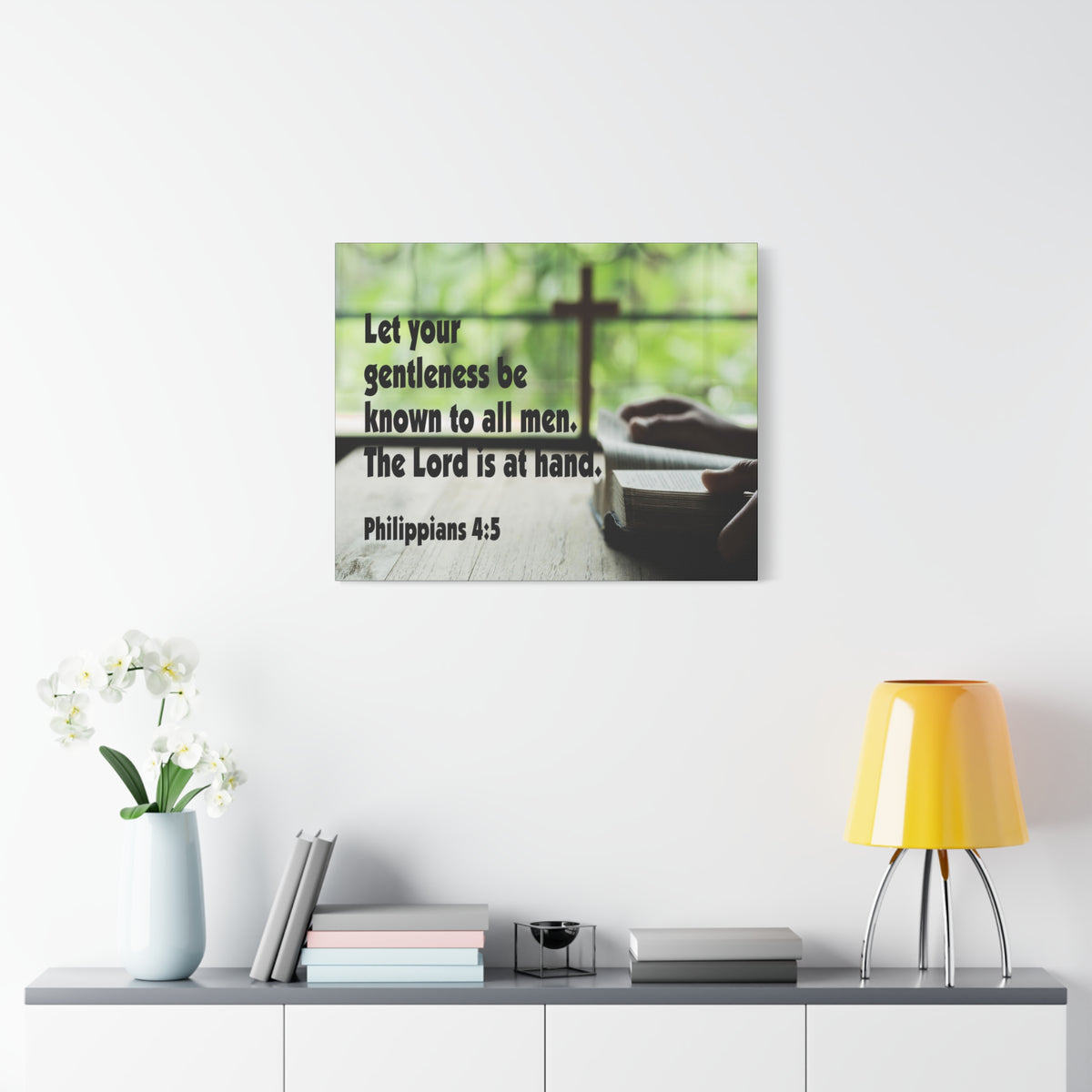 Scripture Canvas The Lord is at Hand Philippians 4:5 Christian Wall Art Bible Verse Print Ready to Hang