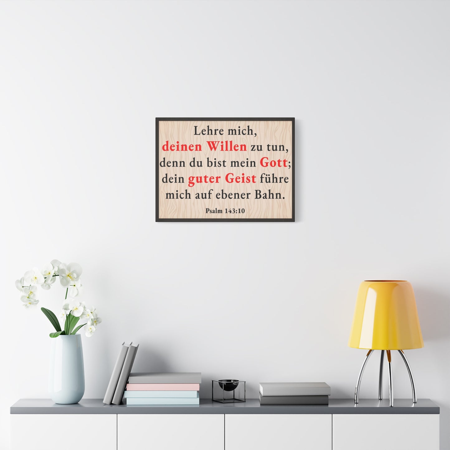 Scripture Walls Psalm 143:10 Doing Your Will German Bible Verse Canvas Christian Wall Art Ready to Hang Unframed