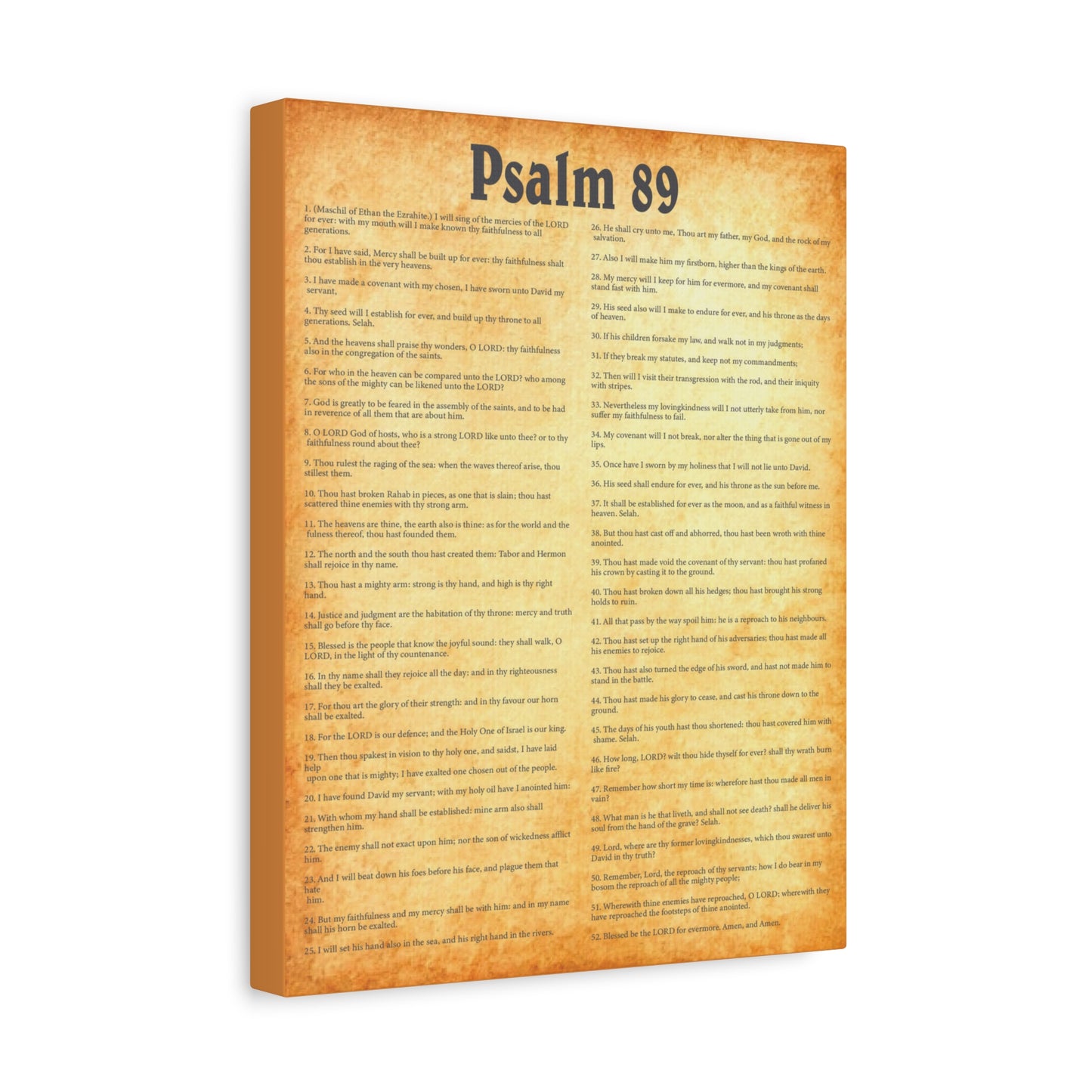 Scripture Walls Psalm 89 Gold Bible Chapter Canvas Christian Wall Art Ready to Hang