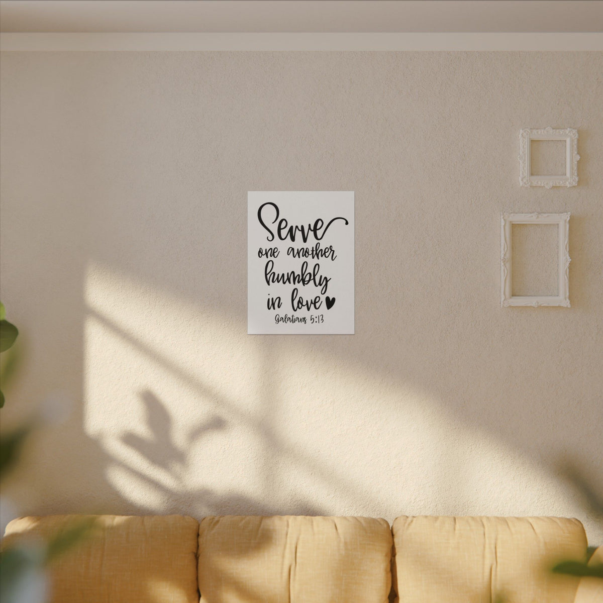 Scripture Canvas Serve One Another Galatians 5:13 Christian Wall Art Bible Verse Print Ready to Hang