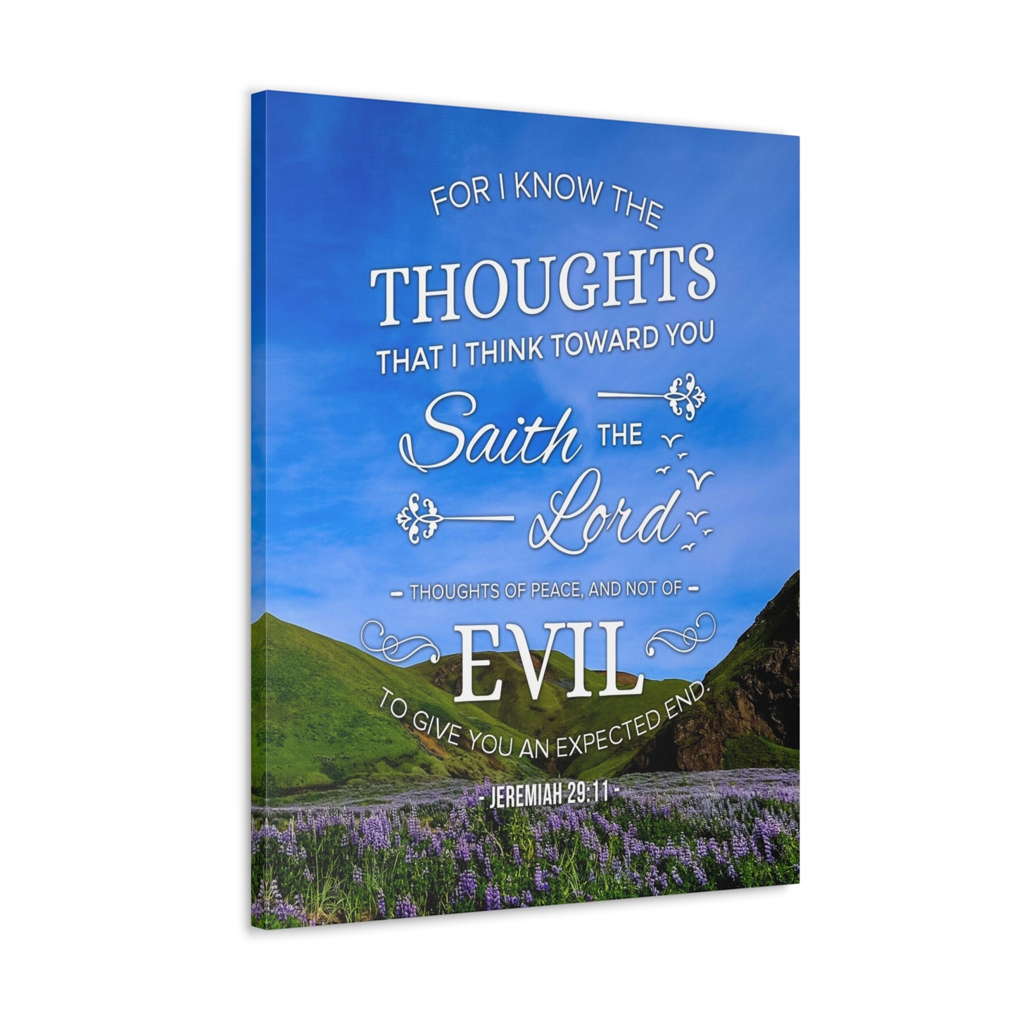 Thoughts of Peace Jeremiah 29:11 Christian Wall Art Bible Verse Print Ready to Hang