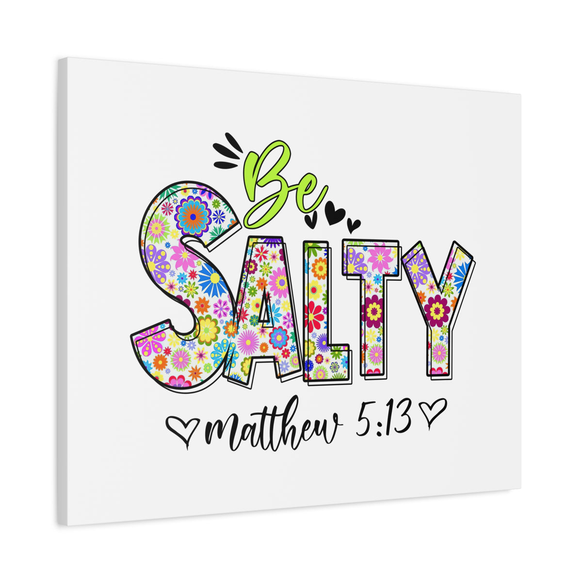 Scripture Canvas Be Salty Matthew 5:13 Christian Wall Art Bible Verse Print Ready to Hang