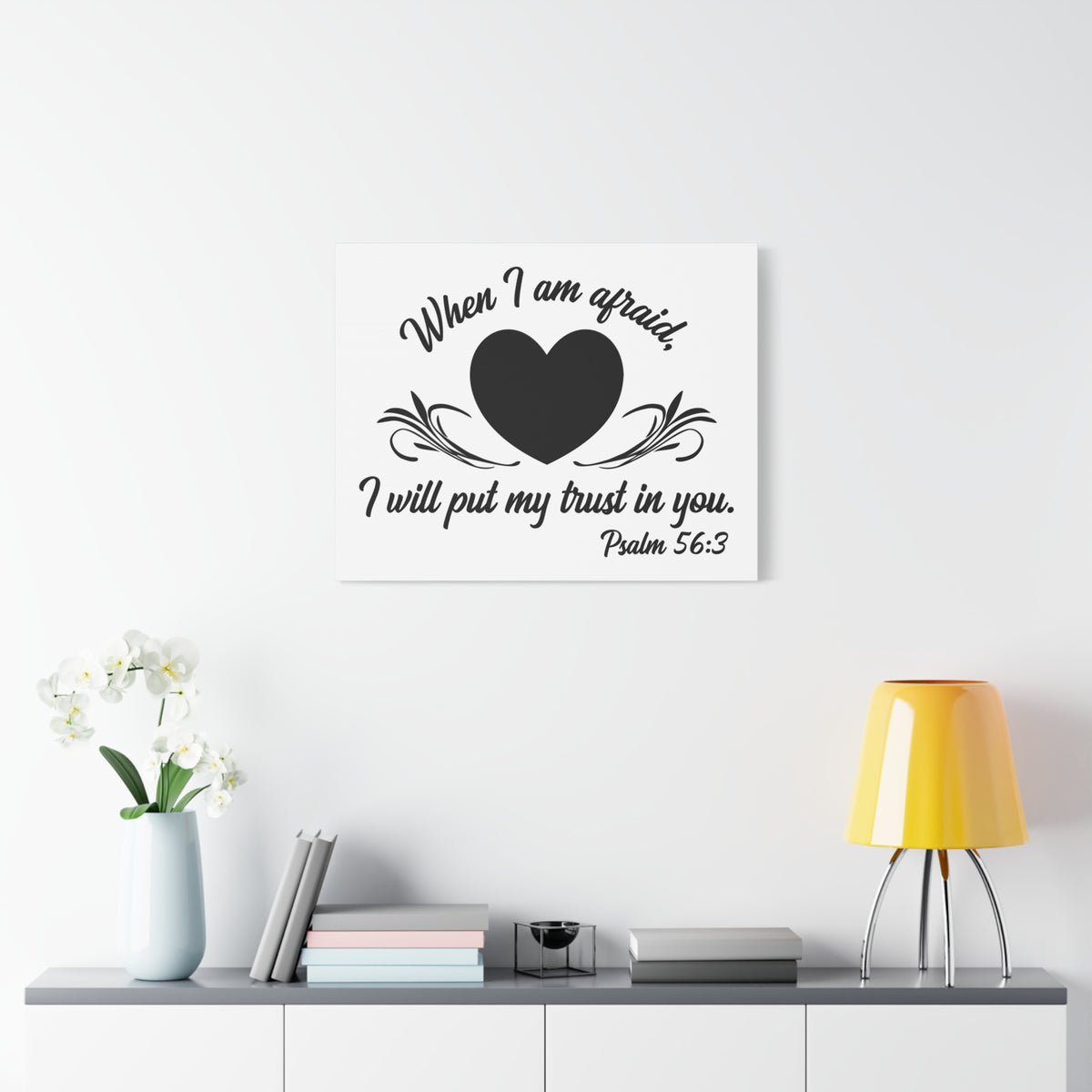 Scripture Canvas My Trust In You Psalm 56:3 Christian Wall Art Bible Verse Print Ready to Hang