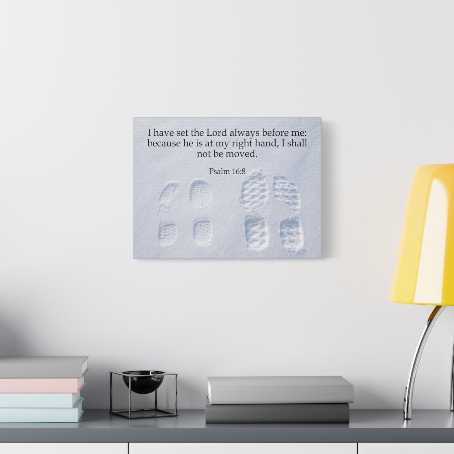 Scripture Canvas I Shall Not Be Moved Psalm 16:8 Christian Wall Art Bible Verse Print Ready to Hang