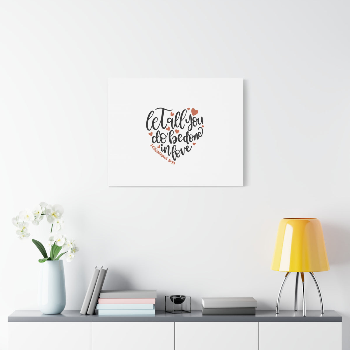 Scripture Canvas Be Done In Love 1 Corinthians 16:14 Christian Wall Art Bible Verse Print Ready to Hang