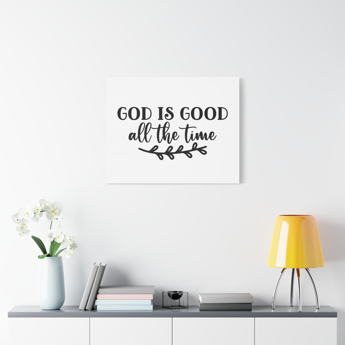 Scripture Canvas God Is Good All The Time Psalm 100:5 Branch Christian Wall Art Bible Verse Print Ready to Hang
