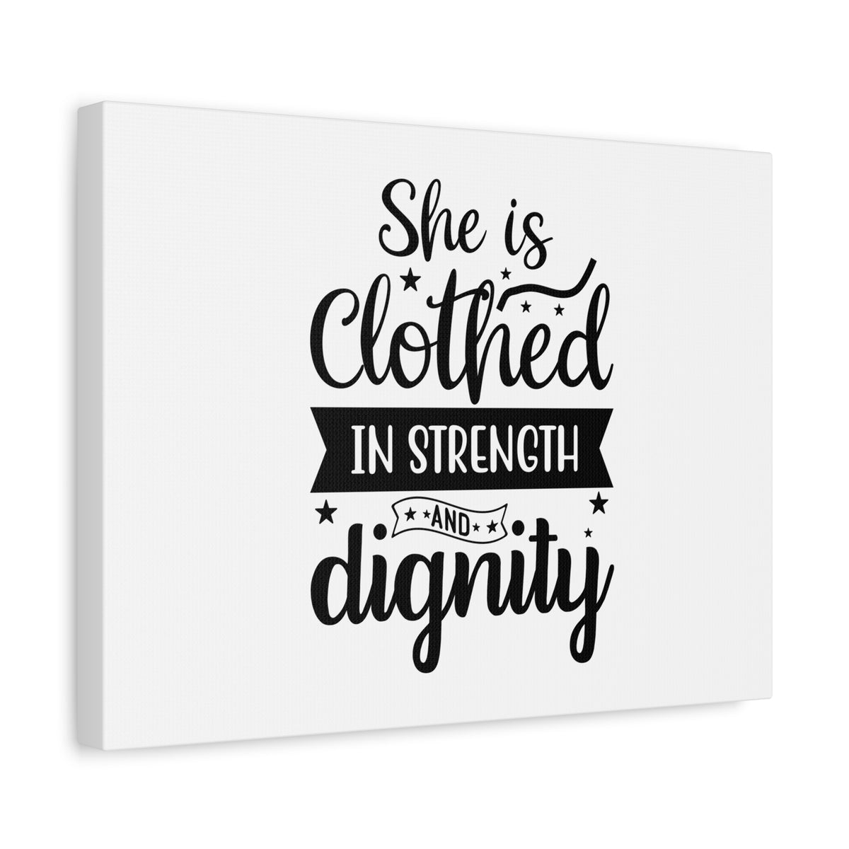 Scripture Canvas In Strength Proverbs 31:25 Christian Wall Art Bible Verse Print Ready to Hang