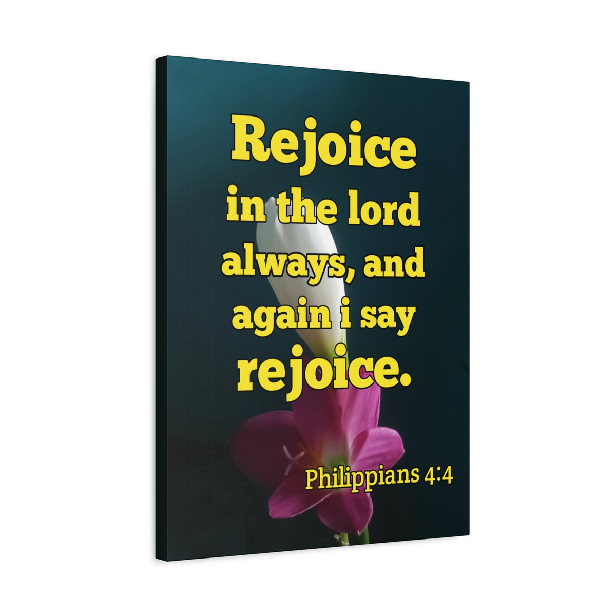 Scripture Canvas In The Lord Always Philippians 4:4 Christian Wall Art Bible Verse Print Ready to Hang