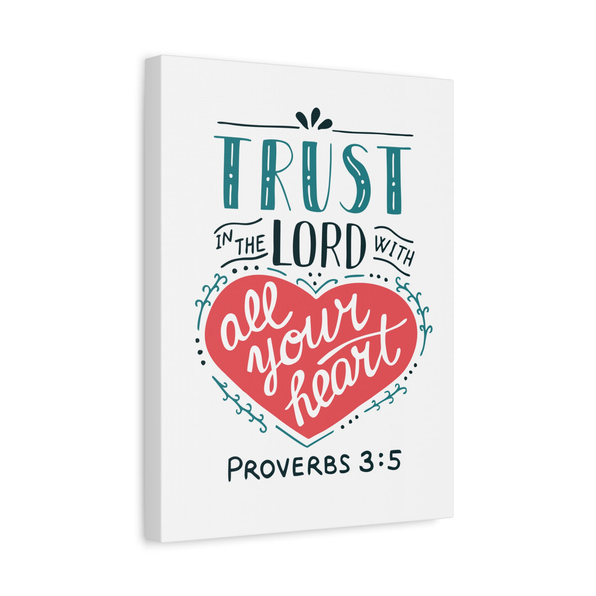 Scripture Canvas Truth In The Lord Proverbs 3:5 Christian Wall Art Bible Verse Print Ready to Hang