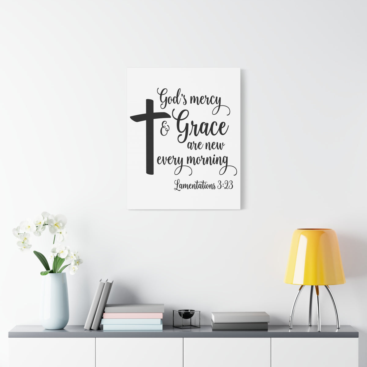 Scripture Canvas Grace Are New Lamentations 3:23 Christian Wall Art Bible Verse Print Ready to Hang