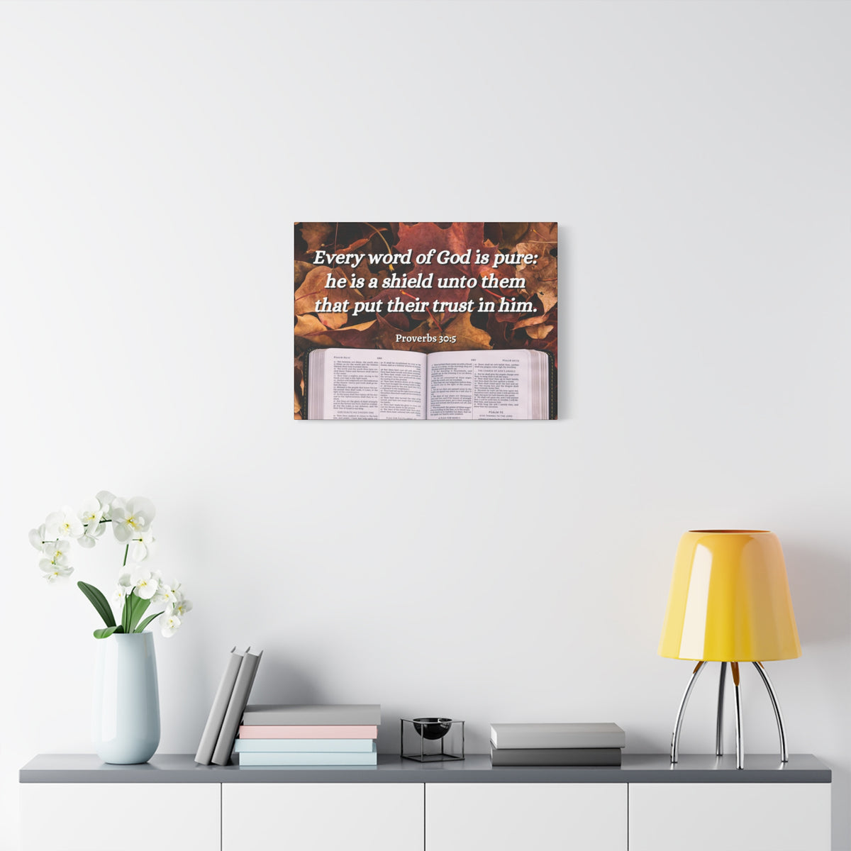 Scripture Canvas A Shield Proverbs 30:5 Christian Wall Art Bible Verse Print Ready to Hang
