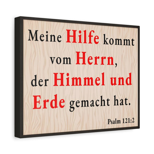 Scripture Walls Psalm 121:2 Help From God German Bible Verse Canvas Christian Wall Art Ready to Hang Unframed