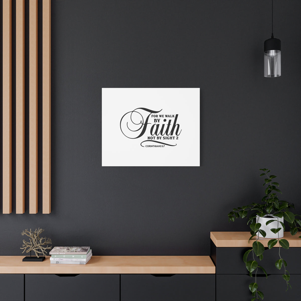 Scripture Canvas Not By Sight Corinthians 5:7 Christian Wall Art Bible Verse Print Ready to Hang