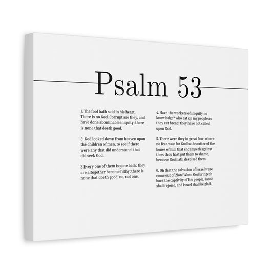 Scripture Canvas God Looked Down From Heaven Psalm 53 Christian Wall Art Bible Verse Print Ready to Hang