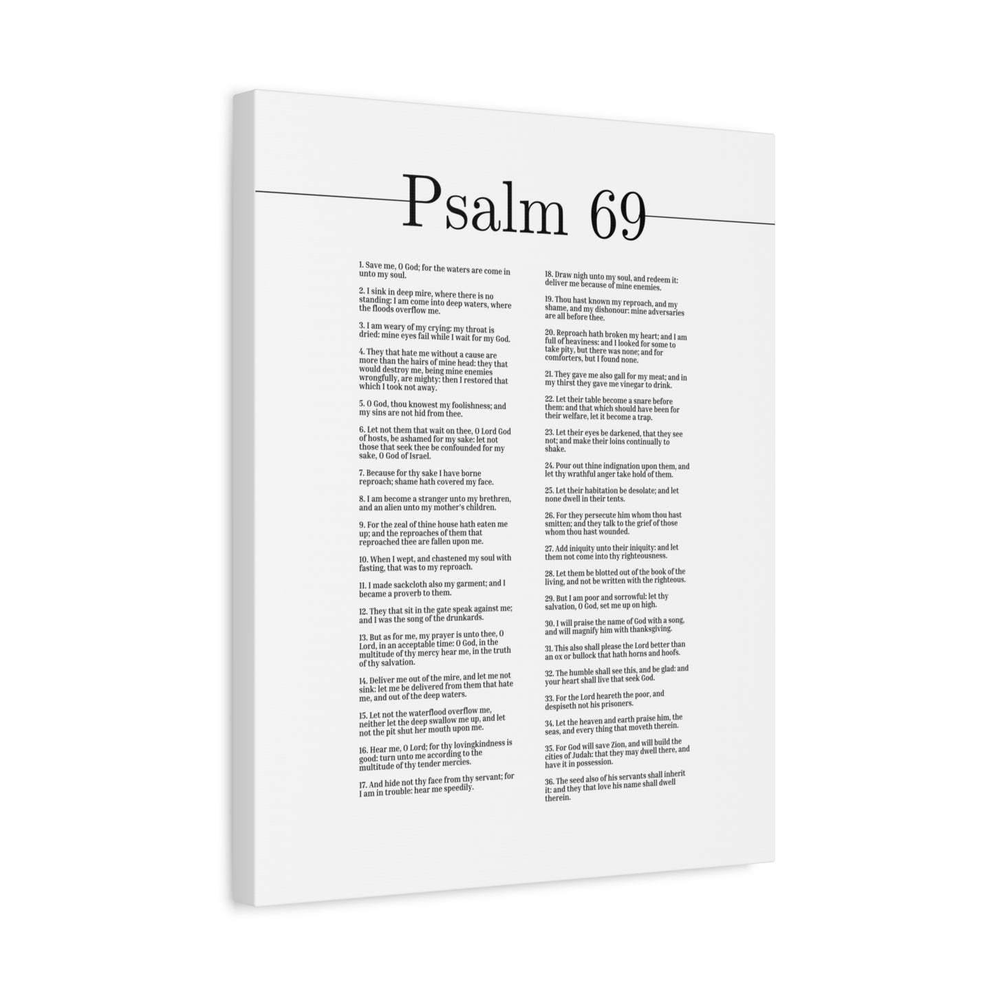 Scripture Canvas O Lord, God Of Hosts Psalm 69 Christian Wall Art Bible Verse Print Ready to Hang