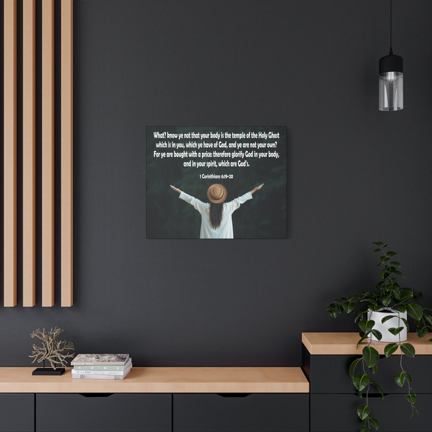 Bible Verse Canvas You Are Not Your Own 1 Corinthians 6:19-20 Christian Home Décor Wall Art Scripture Ready to Hang Faith Print