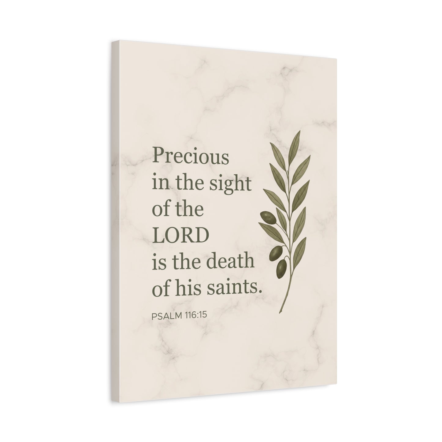 Scripture Canvas Precious in the Sight of the Lord Psalm 116:15 Christian Wall Art Bible Verse Print Ready to Hang