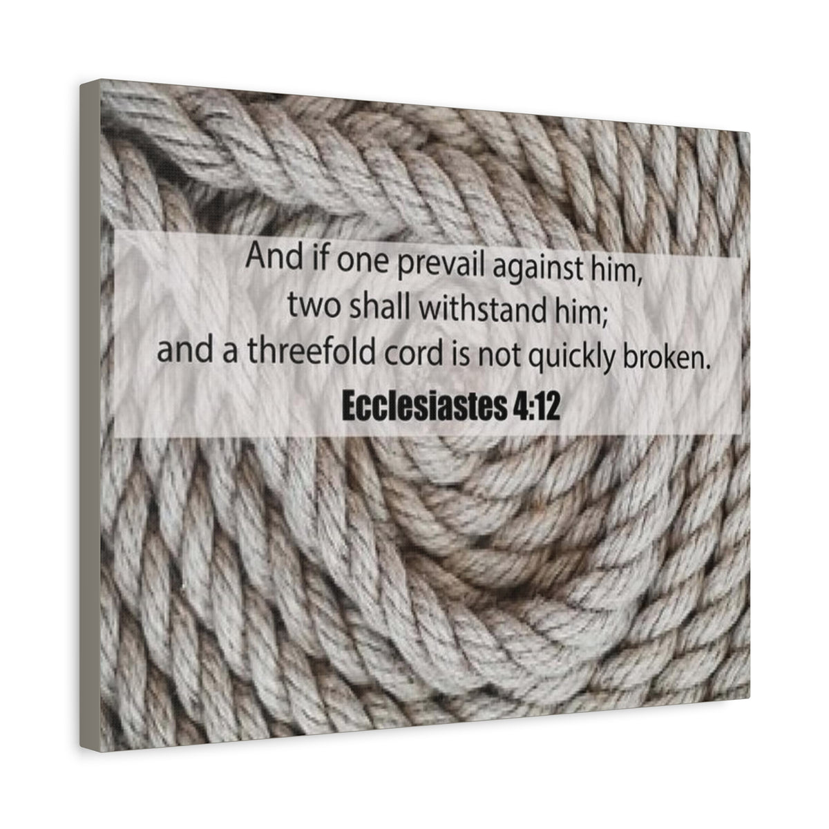 Scripture Canvas Threefold Cord Ecclesiastes 4:12 Christian Wall Art Bible Verse Print Ready to Hang