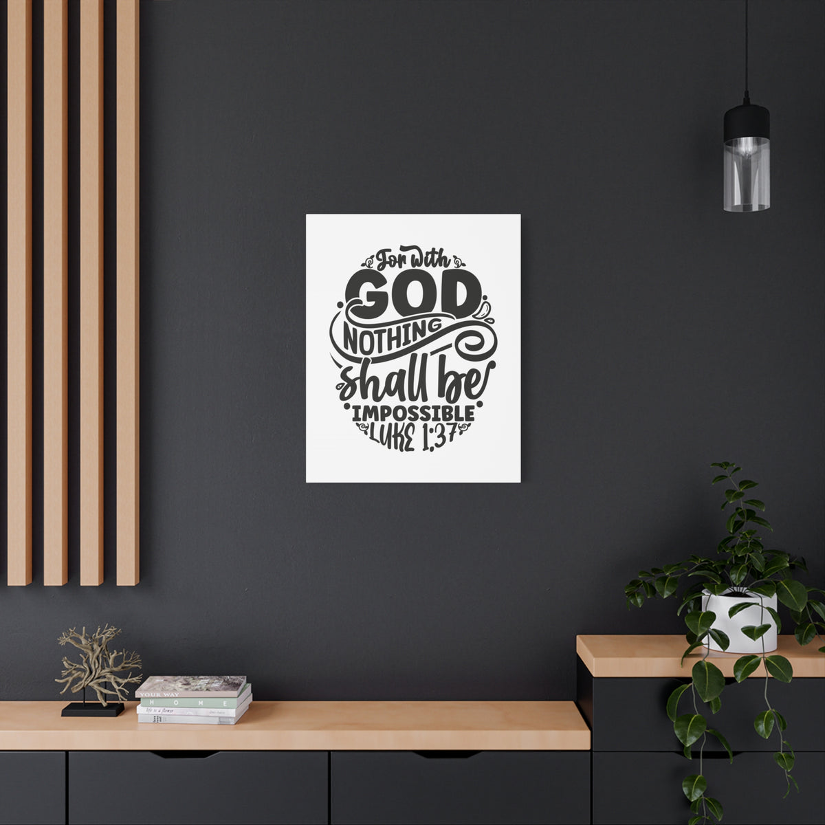 Scripture Walls Nothing Shall Be Impossible Luke 1:37 Bible Verse Canvas Christian Wall Art Ready to Hang Unframed