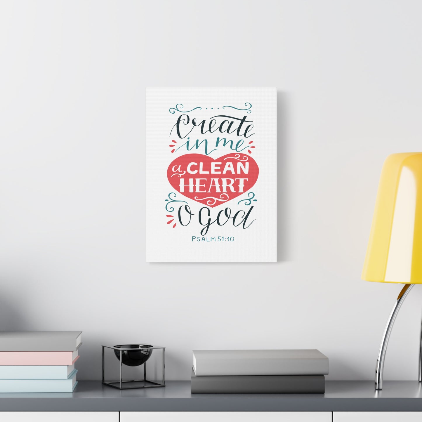 Scripture Walls Clean Heart O God Psalm 51:10 Bible Verse Canvas Christian Wall Art Ready to Hang