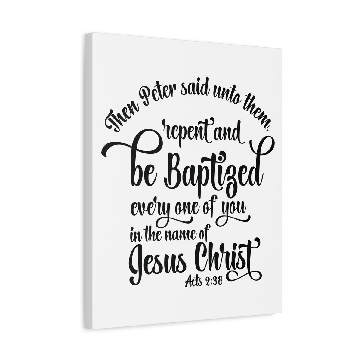 Scripture Canvas Name Of Jesus Acts 2:38 Christian Wall Art Bible Verse Print Ready to Hang