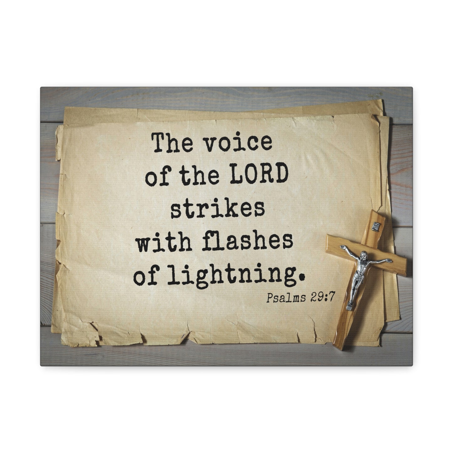 Voice Of The Lord Psalms 29:7 Bible Verse Canvas Christian Wall Art Ready to Hang