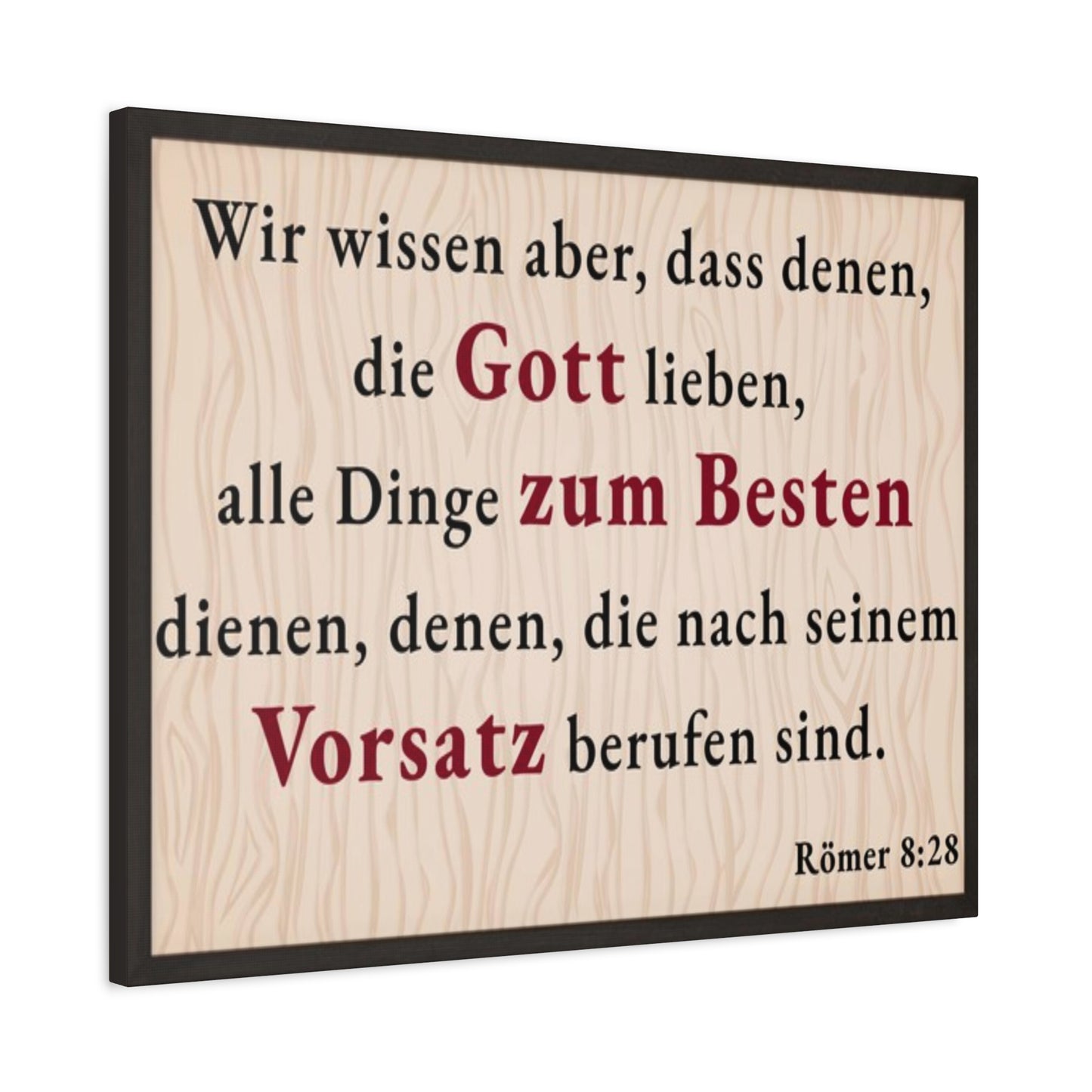 Scripture Walls Römer 8:28 Romans 8:28 German Bible Verse Canvas Christian Wall Art Ready to Hang Unframed