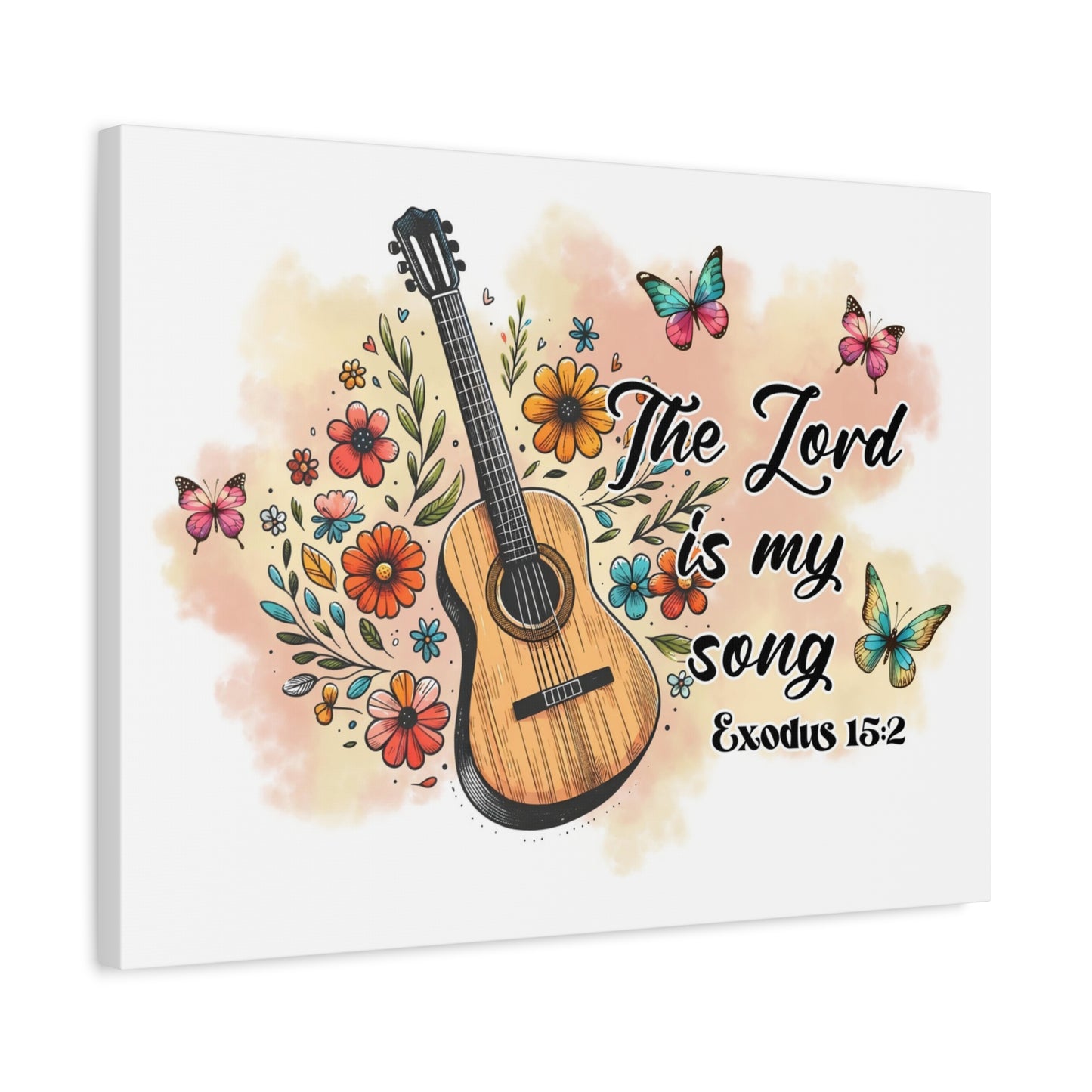 Scripture Walls Exodus 15:2 The Lord is My Song Bible Verse Canvas Christian Wall Art Ready to Hang Unframed