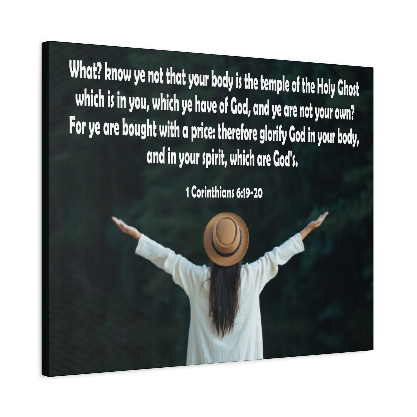 Bible Verse Canvas You Are Not Your Own 1 Corinthians 6:19-20 Christian Home Décor Wall Art Scripture Ready to Hang Faith Print